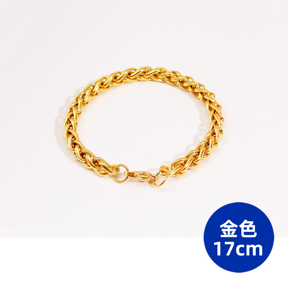 Wholesale Keel Flower Basket Chain Titanium Steel Bracelet